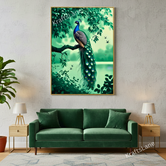 Majestic Peacock Digital Wall Art – Printable Bird Painting, Nature Home Decor | Instant Digital Download