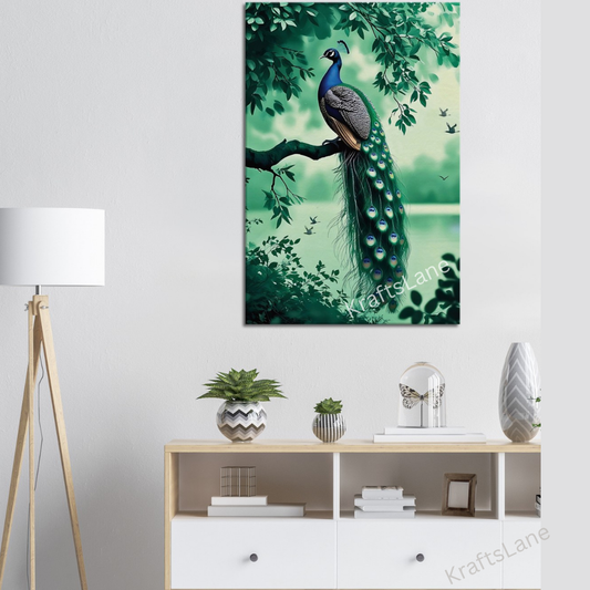 Majestic Peacock Digital Wall Art – Printable Bird Painting, Nature Home Decor | Instant Digital Download