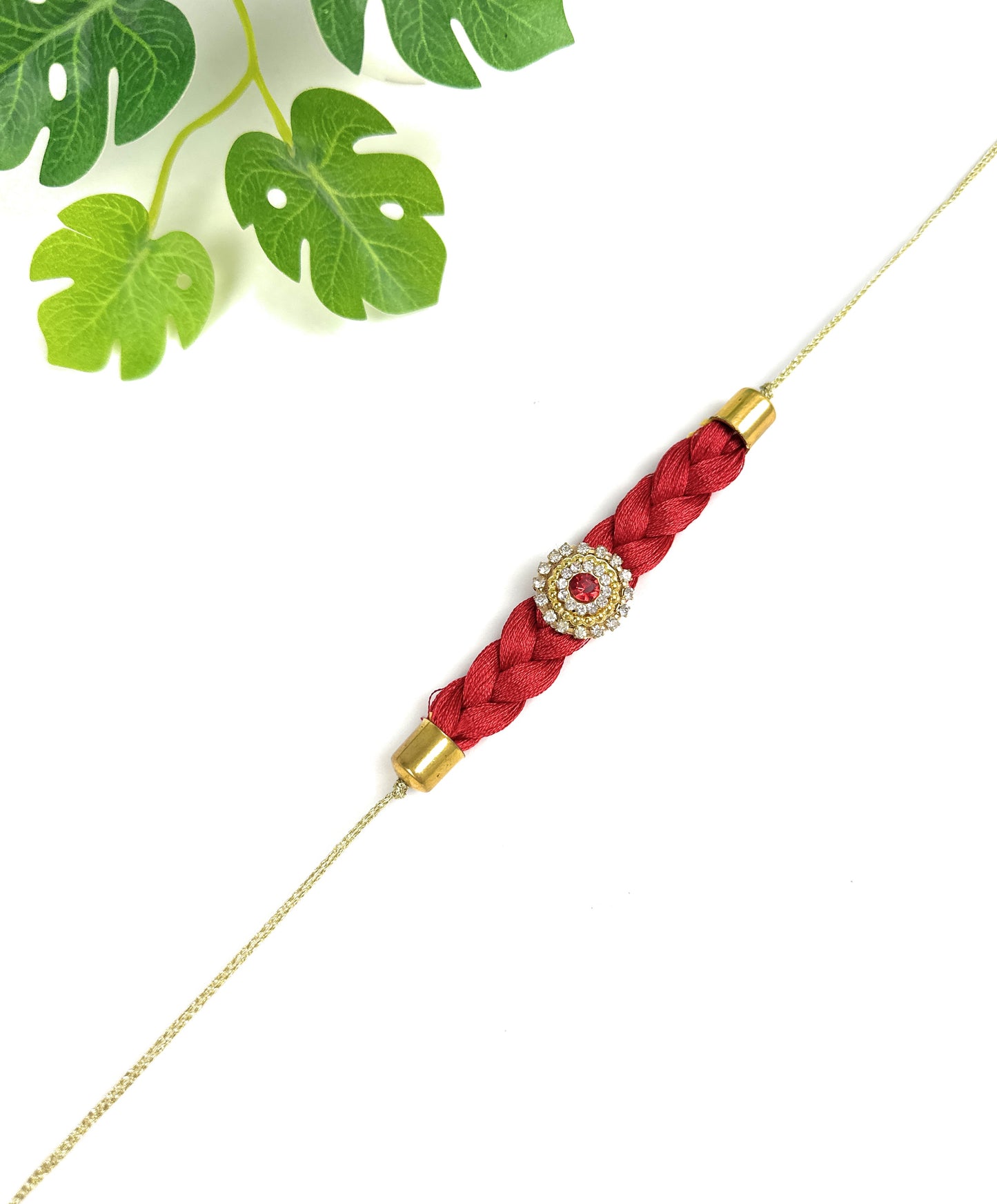 Premium Handmade Designer Traditional Rakhi Bhai, Brother, Sibling, Kids | High-Quality Raksha Bandhan Gift with Roli Chawal | Royal Kundan