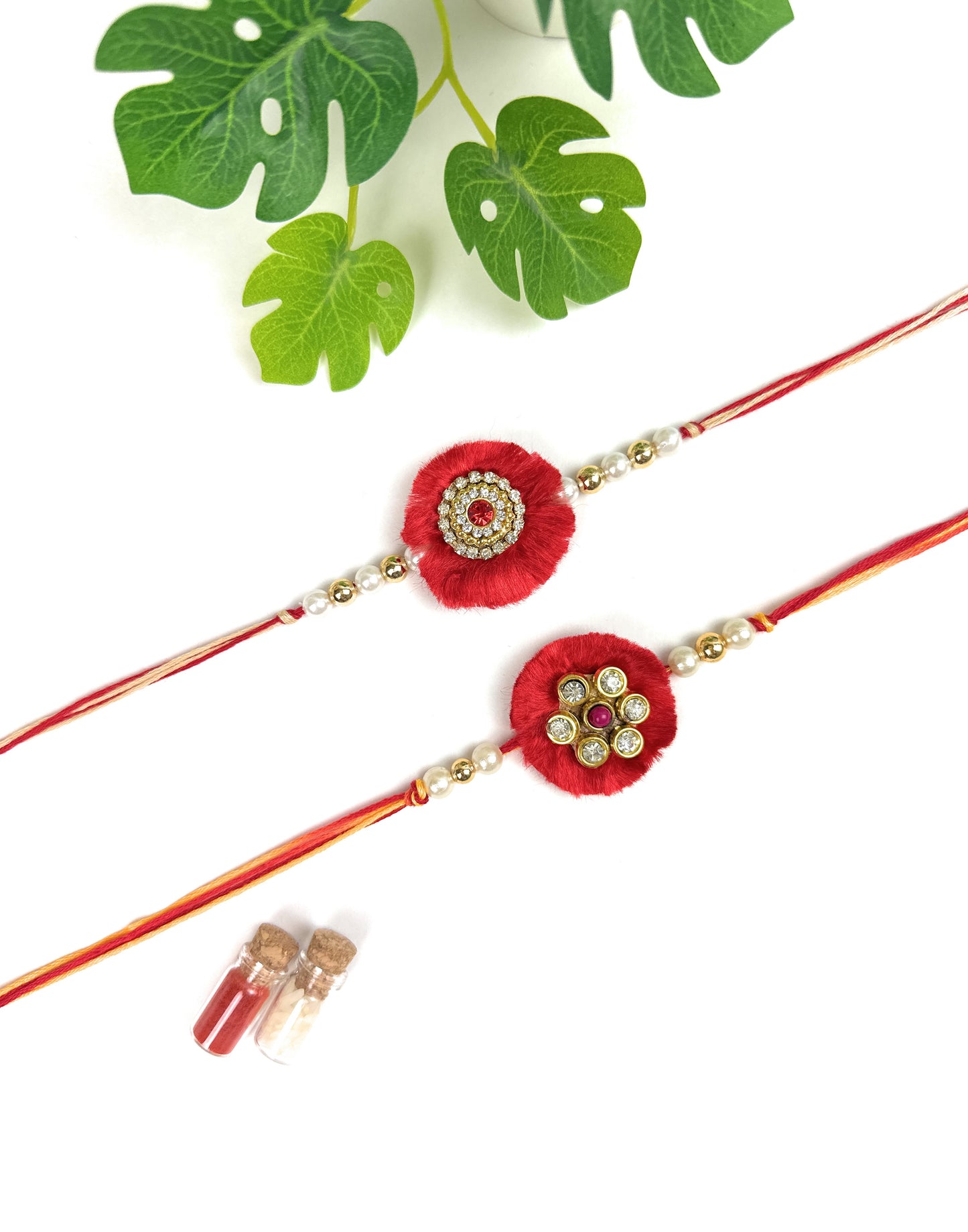 Premium Handmade Designer Traditional Rakhi for Bhai, Brother, Sibling, Kids | High-Quality Raksha Bandhan Gift with Roli Chawal | Traditional