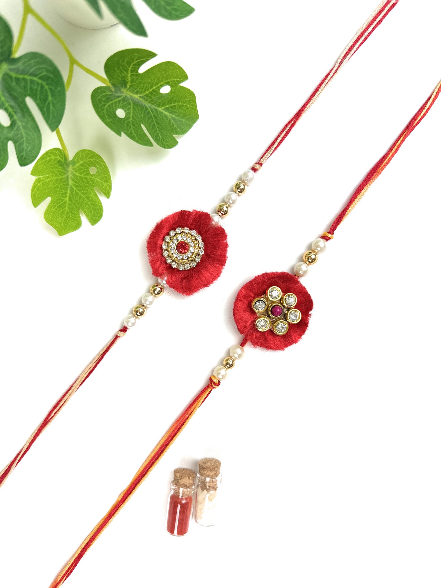 Premium Handmade Designer Traditional Rakhi for Bhai, Brother, Sibling, Kids | High-Quality Raksha Bandhan Gift with Roli Chawal | Traditional