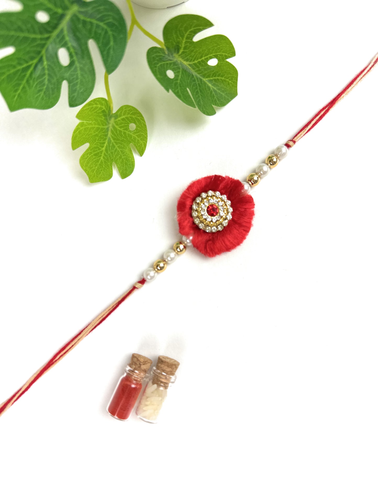 Premium Handmade Designer Traditional Rakhi for Bhai, Brother, Sibling, Kids | High-Quality Raksha Bandhan Gift with Roli Chawal | Traditional