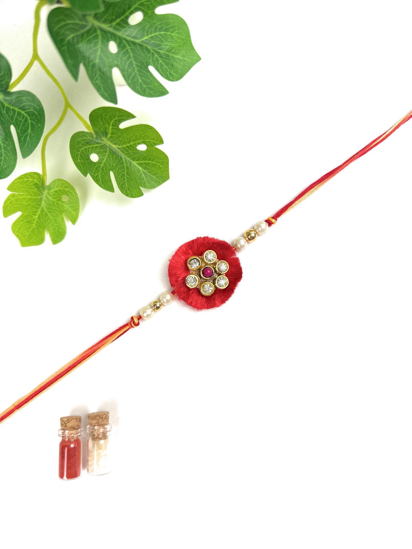 Premium Handmade Designer Traditional Rakhi for Bhai, Brother, Sibling, Kids | High-Quality Raksha Bandhan Gift with Roli Chawal | Traditional