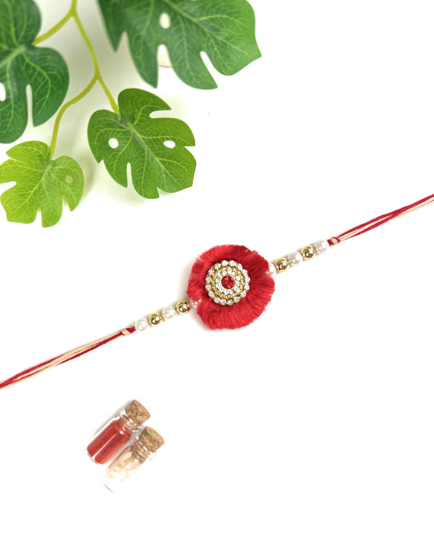 Premium Handmade Designer Traditional Rakhi for Bhai, Brother, Sibling, Kids | High-Quality Raksha Bandhan Gift with Roli Chawal | Traditional