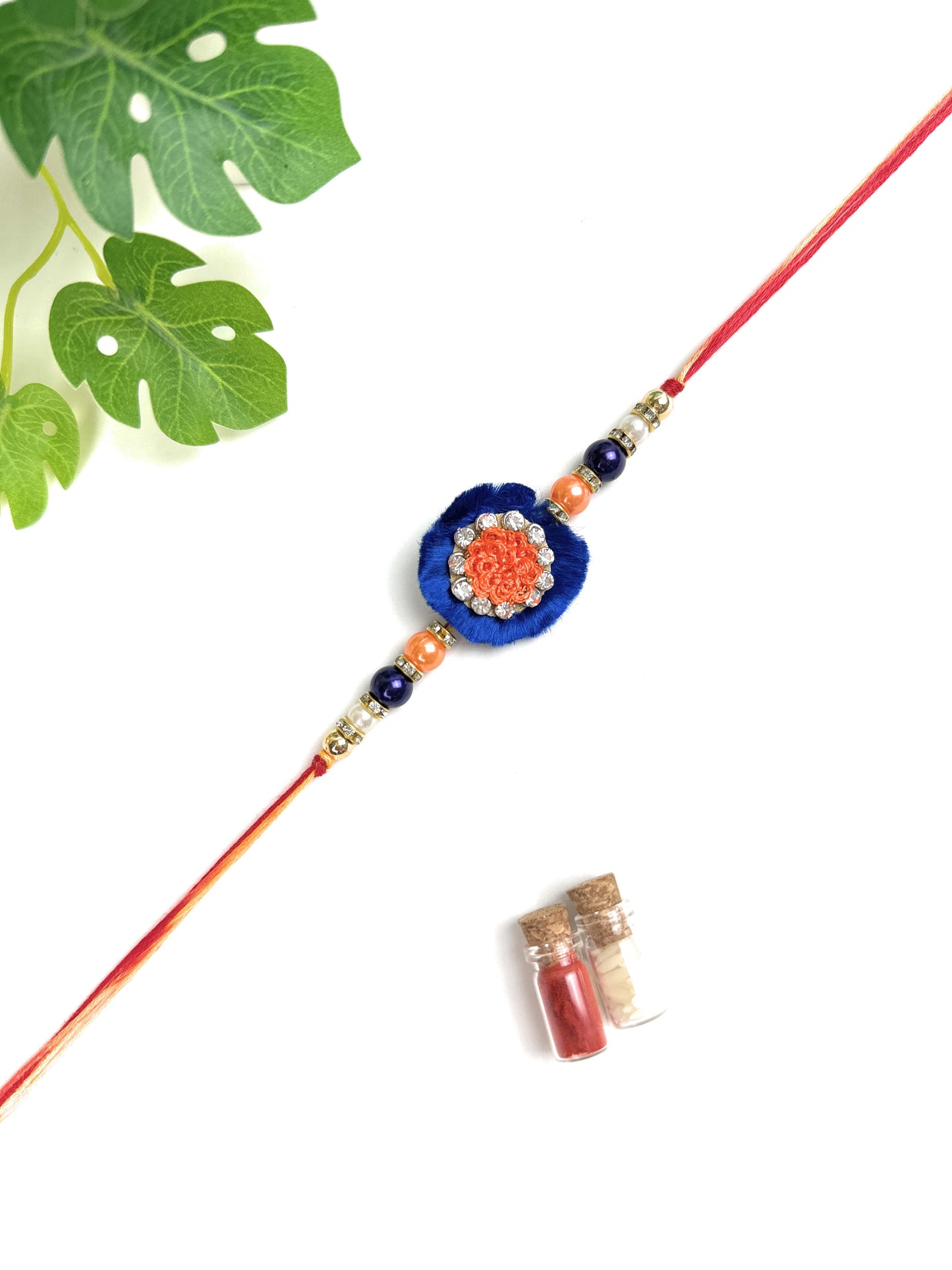 Premium Handmade Designer Traditional Rakhi for Bhai, Brother, Sibling, Kids | High-Quality Raksha Bandhan Gift with Roli Chawal | Traditional