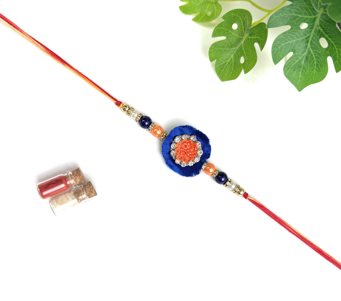 Premium Handmade Designer Traditional Rakhi for Bhai, Brother, Sibling, Kids | High-Quality Raksha Bandhan Gift with Roli Chawal | Traditional