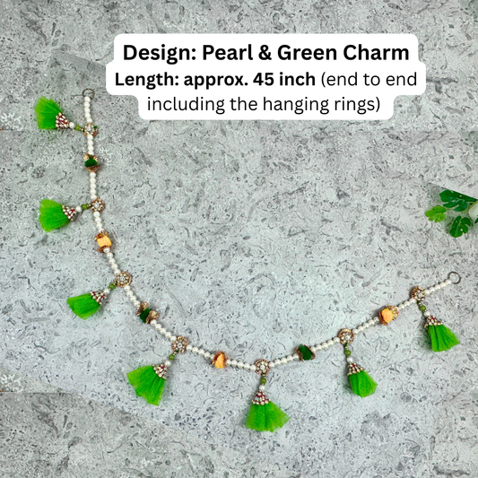 Handcrafted Pearl Toran | Minimalist Designs | Bandanwar | Pooja Door Hanging for Diwali, Housewarming | Unique Gift for Auspicious Occasions
