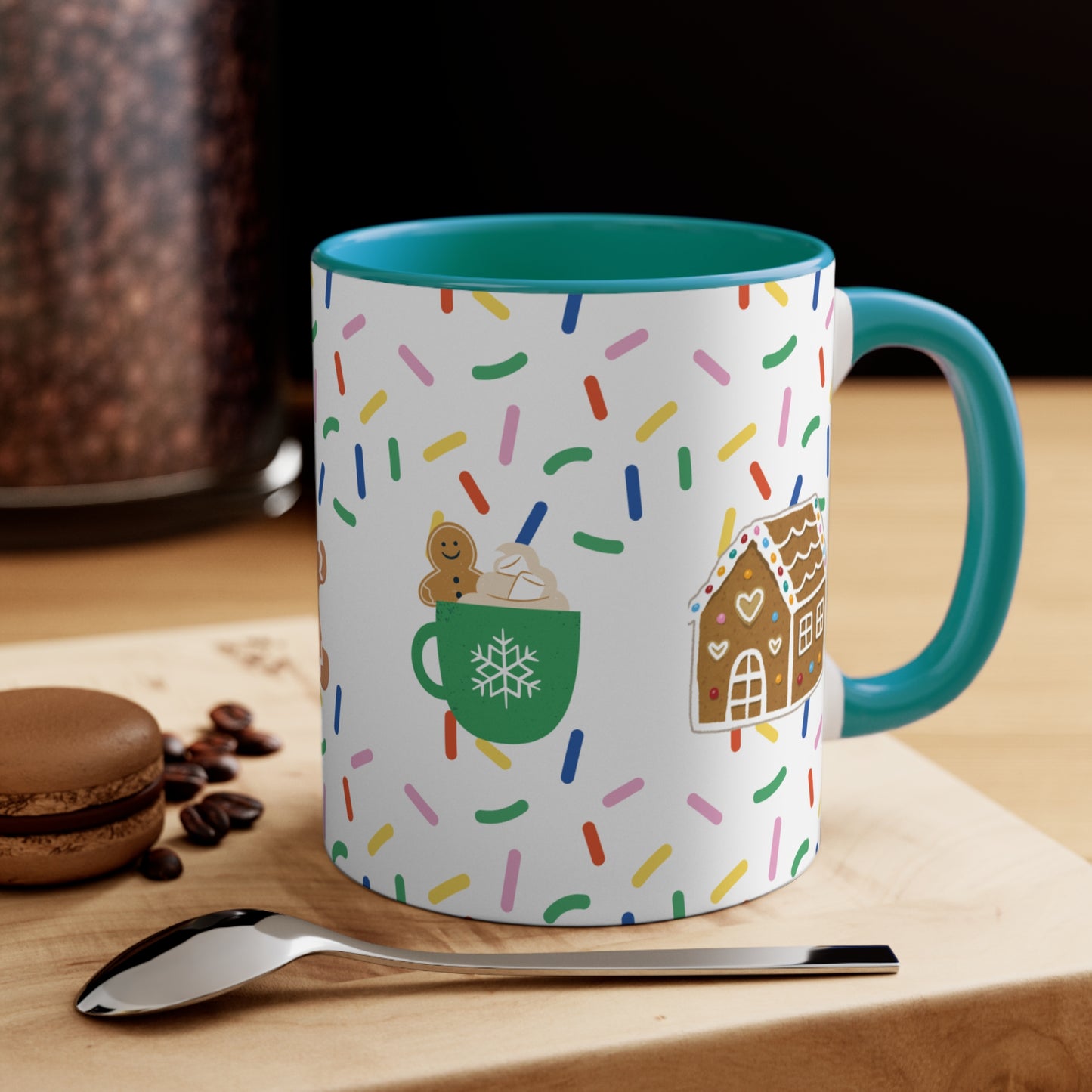 Cookie Themed Holiday Mug | Christmas Coffee Cup Hot Chocolate & Tea Mug Festive Gift for everyone | Daily Drinkware