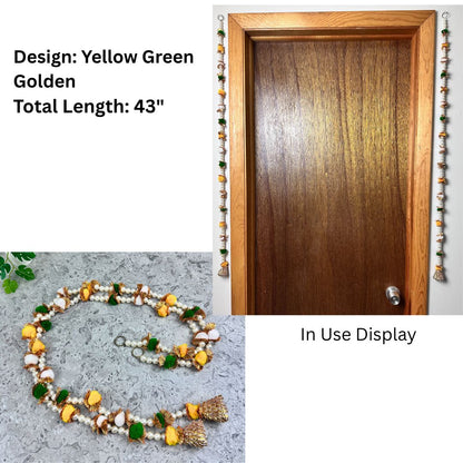 Vertical Pearl Toran | Minimalist Designs | Bandanwar | Pooja Door Hanging for Diwali, Housewarming | Unique Gift for Auspicious Occasions | Handcrafted