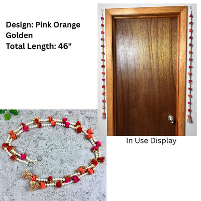 Vertical Pearl Toran | Minimalist Designs | Bandanwar | Pooja Door Hanging for Diwali, Housewarming | Unique Gift for Auspicious Occasions | Handcrafted