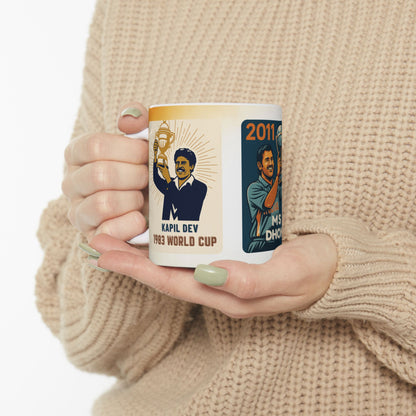 Indian Cricket World Cup Trophy Mug | Historic Wins Ceramic Mug
