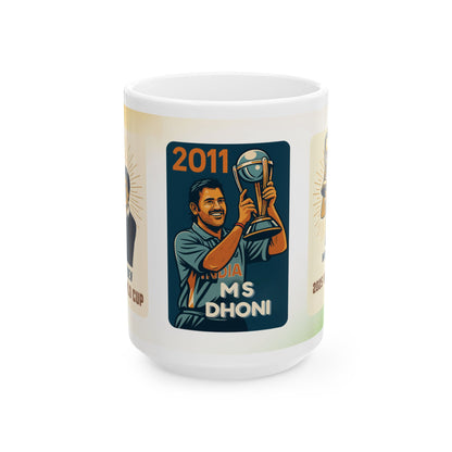 Indian Cricket World Cup Trophy Mug | Historic Wins Ceramic Mug