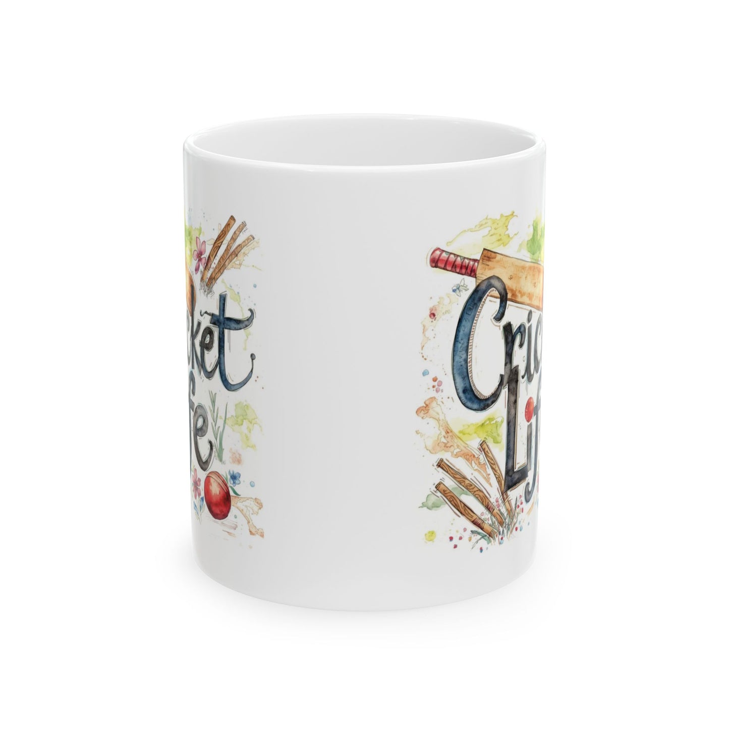 Cricket Sports Life Mug | Ceramic Coffee Cup, 11oz or 15oz