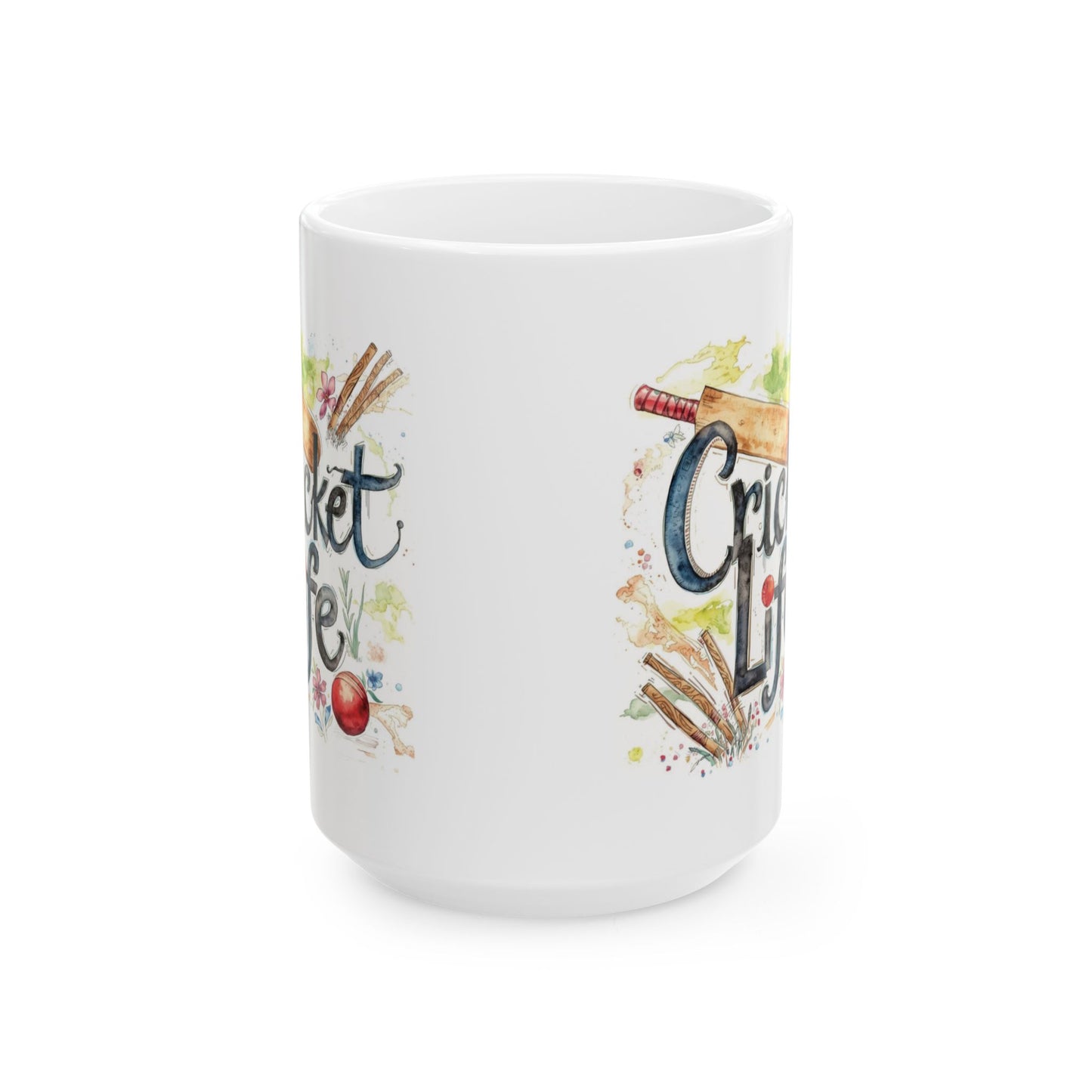 Cricket Sports Life Mug | Ceramic Coffee Cup, 11oz or 15oz