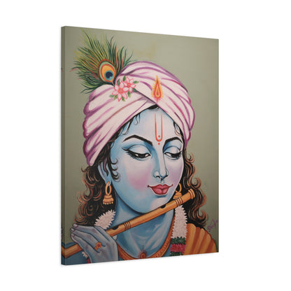 Krishna Flute Oil Painting Print on Stretched Canvas | Original Artwork Print| Wall Art | Ready to use
