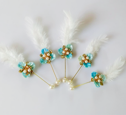 Statement Brooch Pins – Peacock Feather & Gemstone Decorative Lapel Pins for Wedding, Party & Formal Wear