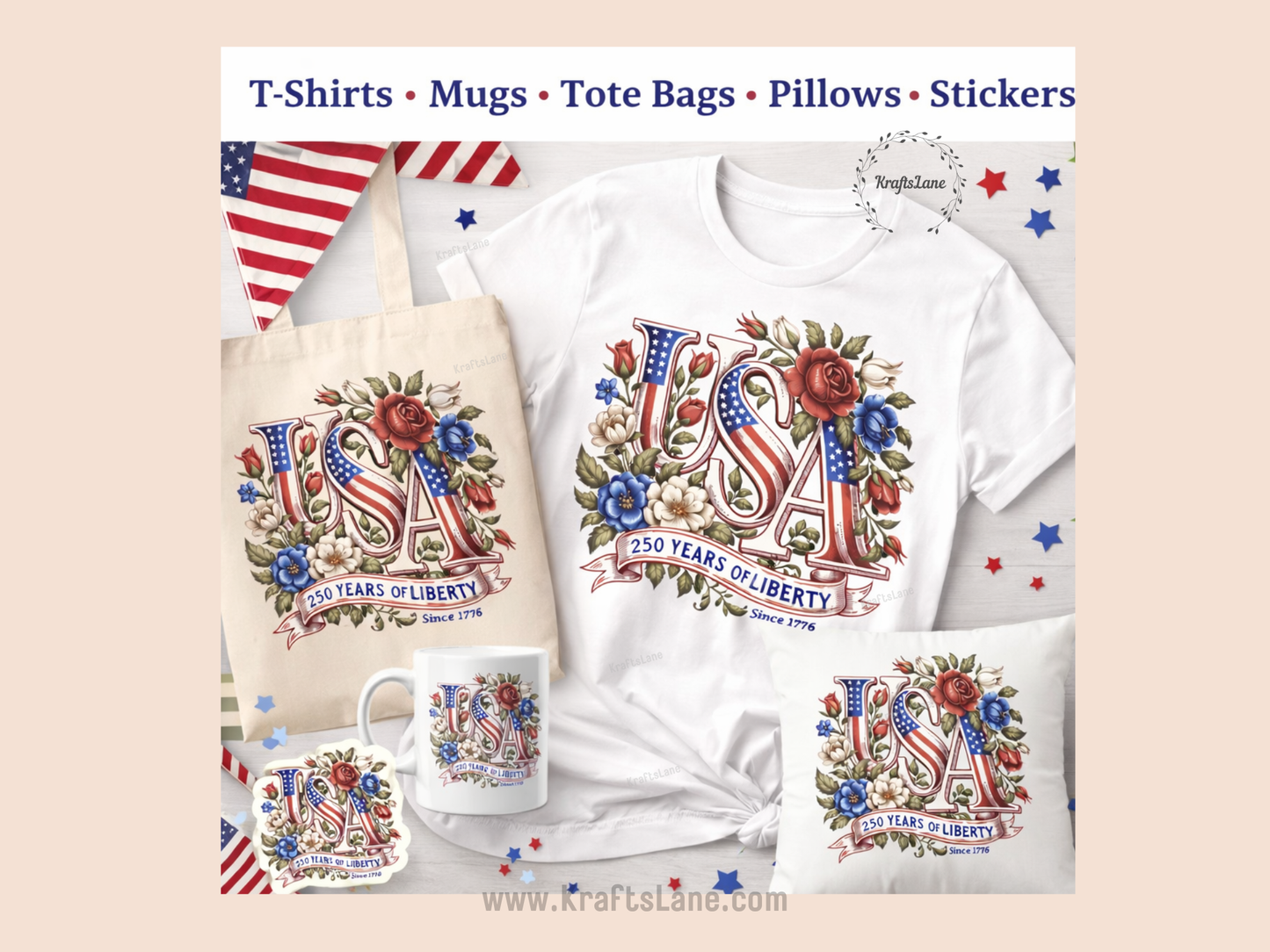 USA 250 Years of Freedom PNG, Patriotic Floral Sublimation Design, Vintage American Flag 1776, 4th of July Shirt Design, Independence Day