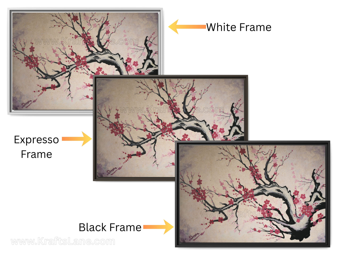 Cherry Blossom Wall Art Print  Floral Tree Canvas  Pink Blossom Painting  Nature Wall Decor  Asian Inspired Art  Spring Home Decor