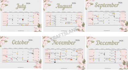 2026 Hindu Calendar Printable Planner Indian Festivals and Major USA Holidays Digital PDF Download