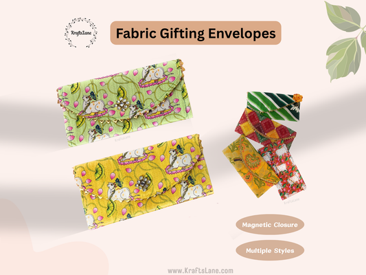 Eco-Friendly Handmade Fabric Gift Envelopes with Magnetic Closure – Reusable Wedding & Cash Gift Covers for Cards, Money & Return Favors