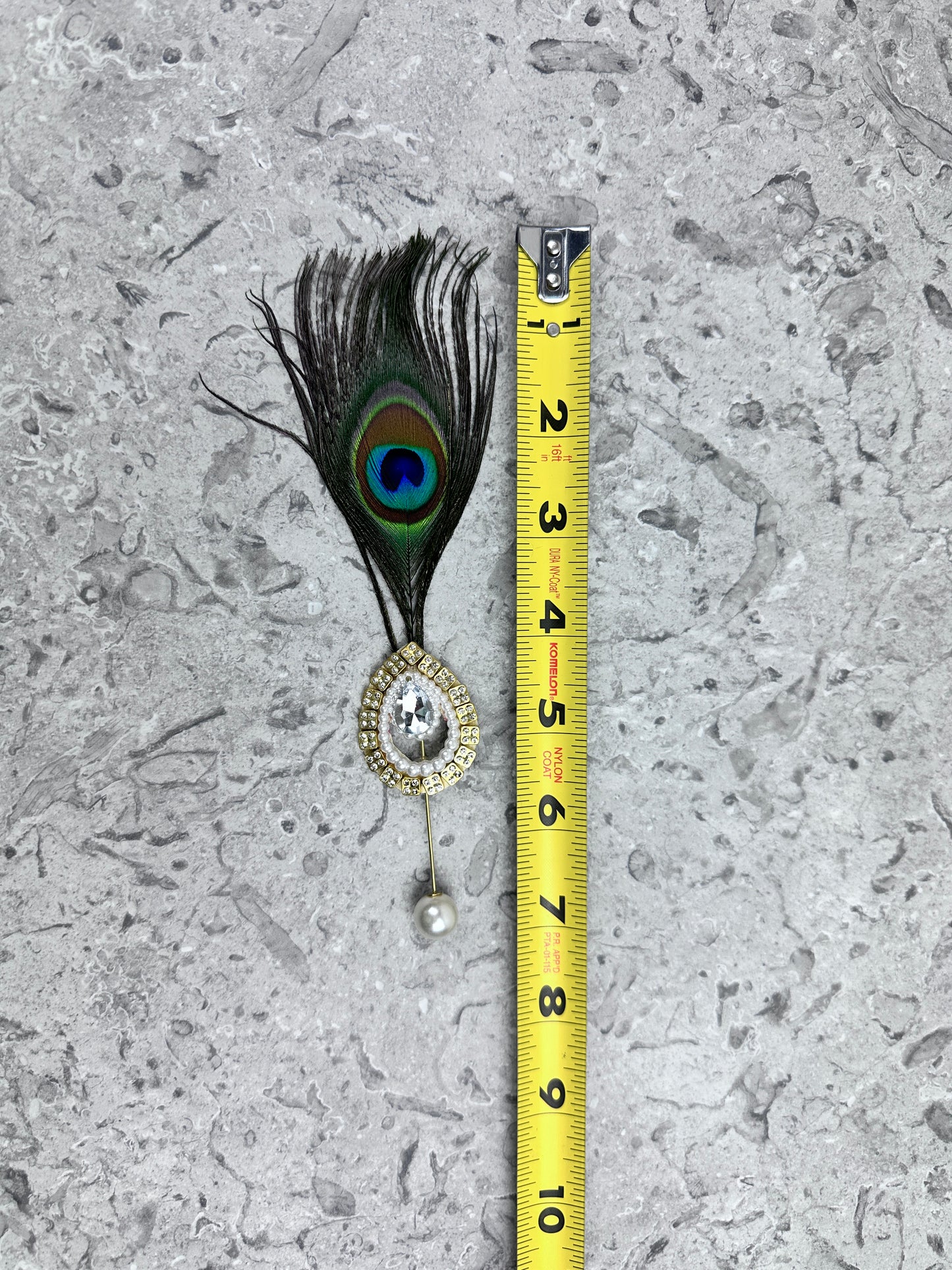 Statement Brooch Pins – Peacock Feather & Gemstone Decorative Lapel Pins for Wedding, Party & Formal Wear