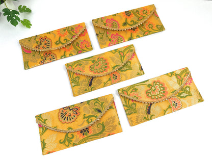 Eco-Friendly Handmade Fabric Gift Envelopes with Magnetic Closure – Reusable Wedding & Cash Gift Covers for Cards, Money & Return Favors