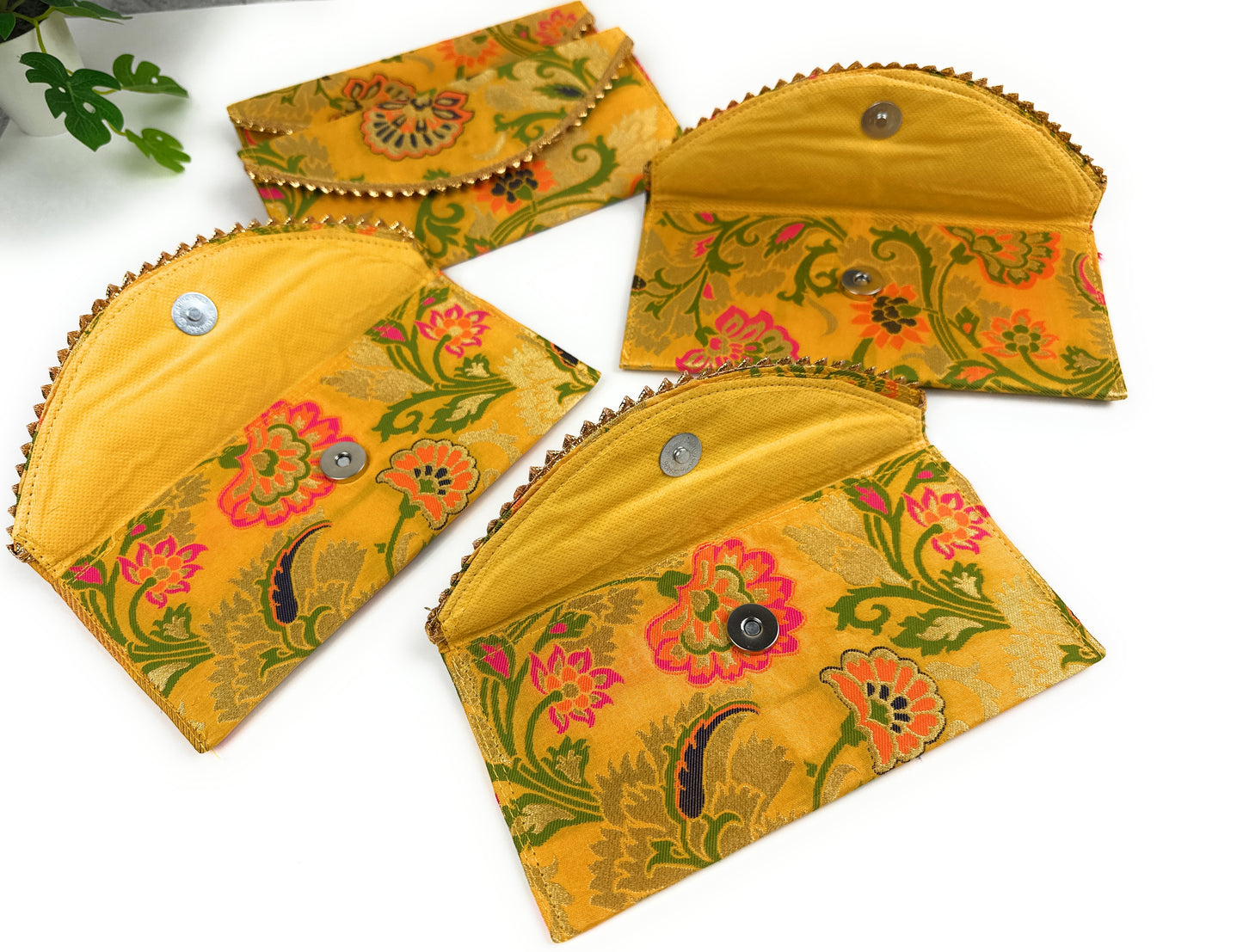Eco-Friendly Handmade Fabric Gift Envelopes with Magnetic Closure – Reusable Wedding & Cash Gift Covers for Cards, Money & Return Favors