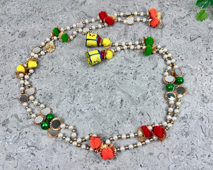 Vertical Pearl Toran | Minimalist Designs | Bandanwar | Pooja Door Hanging for Diwali, Housewarming | Unique Gift for Auspicious Occasions | Handcrafted