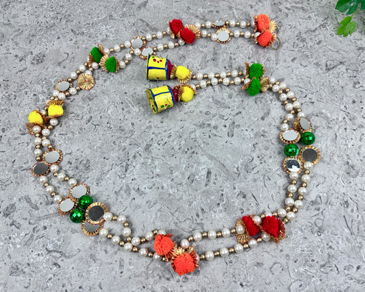 Vertical Pearl Toran | Minimalist Designs | Bandanwar | Pooja Door Hanging for Diwali, Housewarming | Unique Gift for Auspicious Occasions | Handcrafted