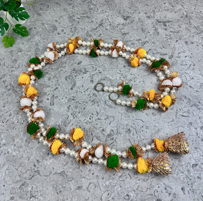 Vertical Pearl Toran | Minimalist Designs | Bandanwar | Pooja Door Hanging for Diwali, Housewarming | Unique Gift for Auspicious Occasions | Handcrafted