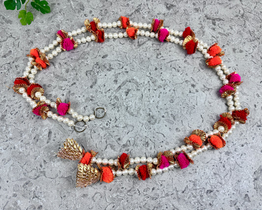 Vertical Pearl Toran | Minimalist Designs | Bandanwar | Pooja Door Hanging for Diwali, Housewarming | Unique Gift for Auspicious Occasions | Handcrafted