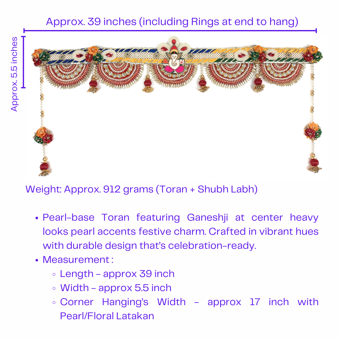 Premium Toran | Bandanwar | Pooja Door Hanging for Diwali, Housewarming | Unique Gift for Auspicious Occasions | Handcrafted