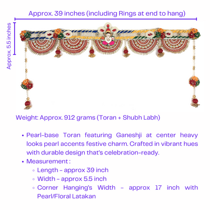 Premium Toran | Bandanwar | Pooja Door Hanging for Diwali, Housewarming | Unique Gift for Auspicious Occasions | Handcrafted
