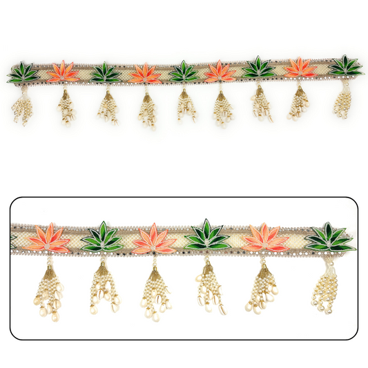 Pearl Premium Toran | Bandanwar | Pooja Door Hanging for Diwali, Housewarming | Unique Gift for Auspicious Occasions | Handcrafted